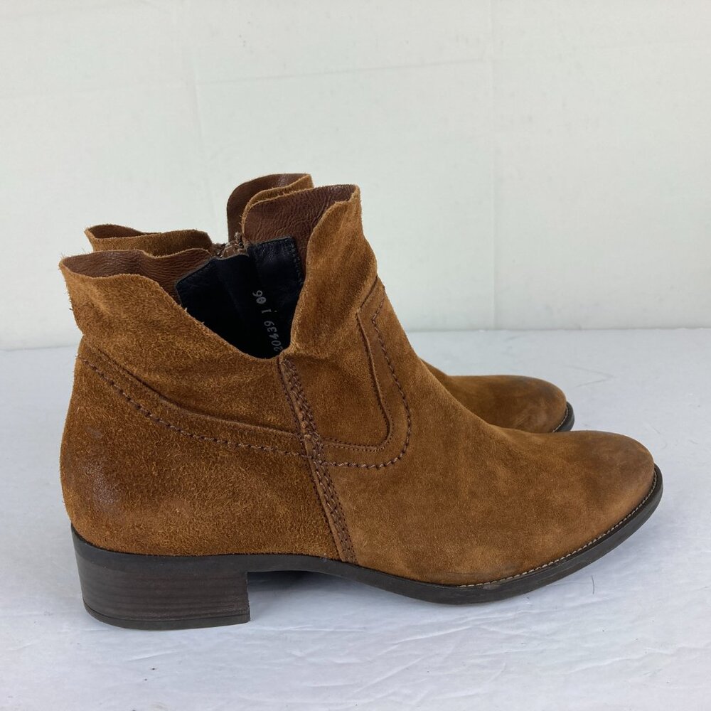 Paul Green Womens‎ sz 6.5 Designer Brown Suede Leather Ankle Zip Boots Bootie - Picture 5 of 9